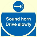 sound-horn-drive-slowly-warehousing-and-delivery-sign~